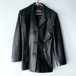 🛑SOLD🛑Boutique of Leathers Black Button Up Genuine Leather Jacket Size Medium